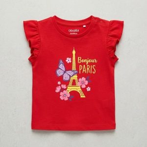 kids premium soft cotton ruffle sleeve top