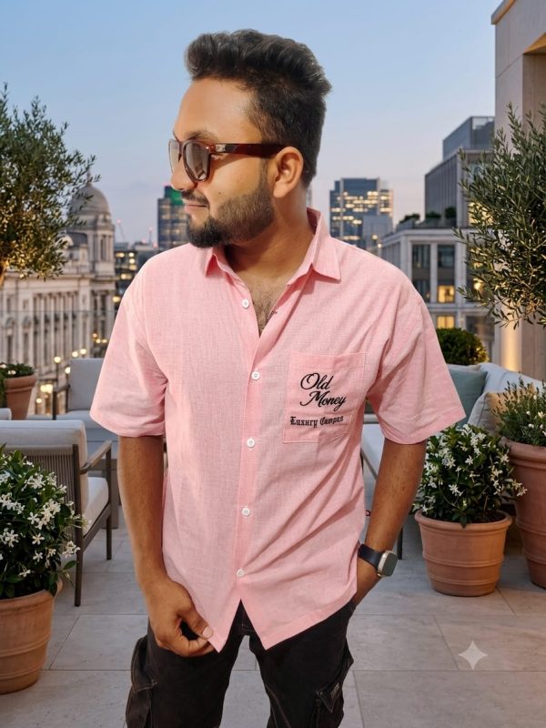old money premium pink casual shirt