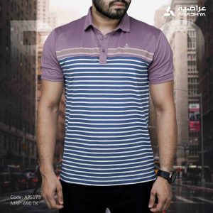 stylish striped cotton polo shirt