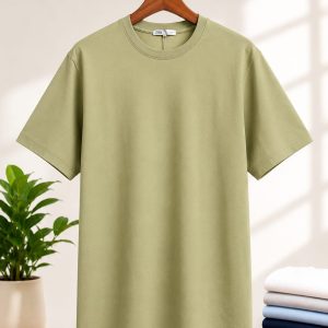 olive vibe elegant look — premium drop shoulder t shirt