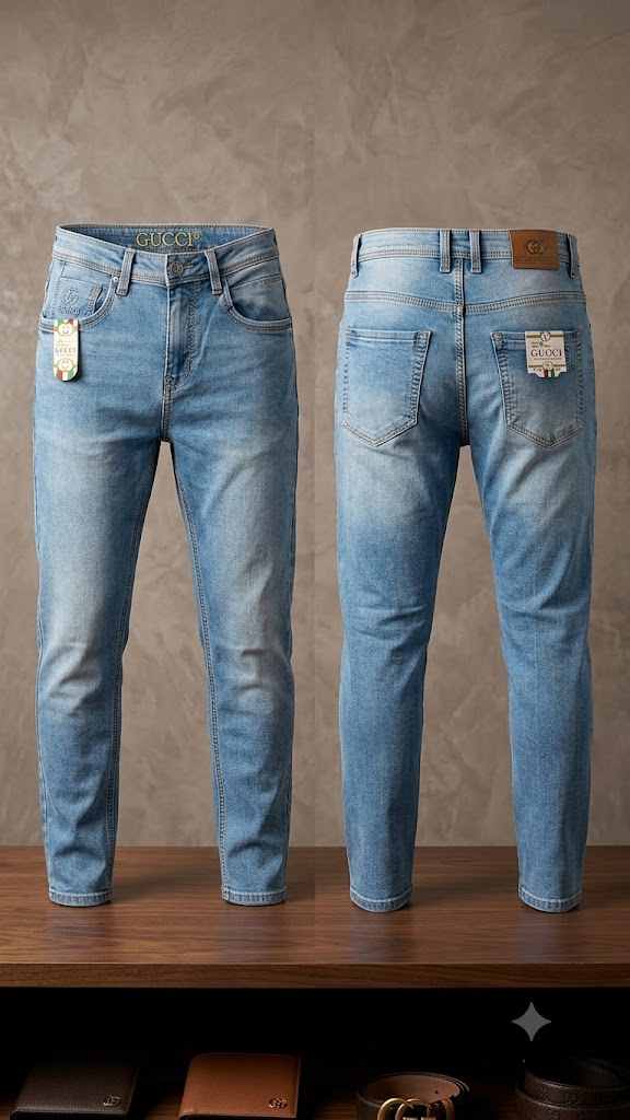 exclusive light aqua blue washed denim pants