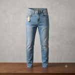 exclusive light aqua blue washed denim pants